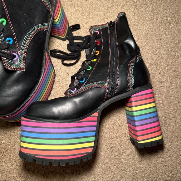 BRAND NEW Dolls Kill rainbow platforms "sissy that walk" Club Exx - Picture 2 of 5